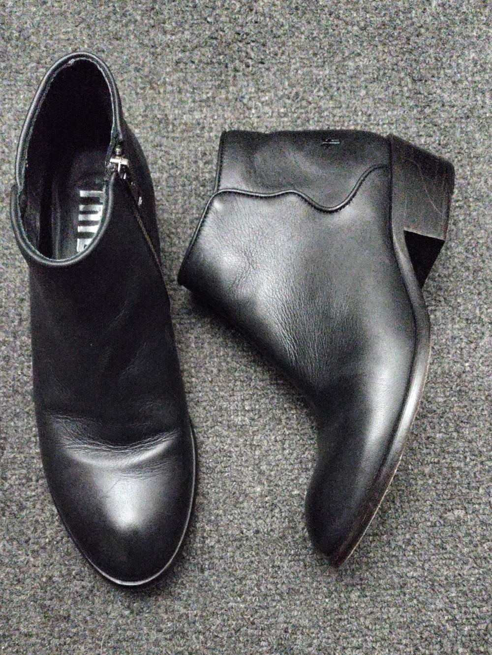 Frye Black Leather Ankle Boots